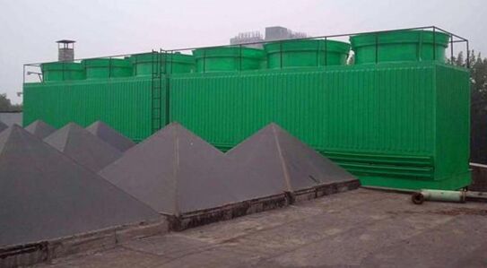 玻璃鋼冷卻塔施工現場